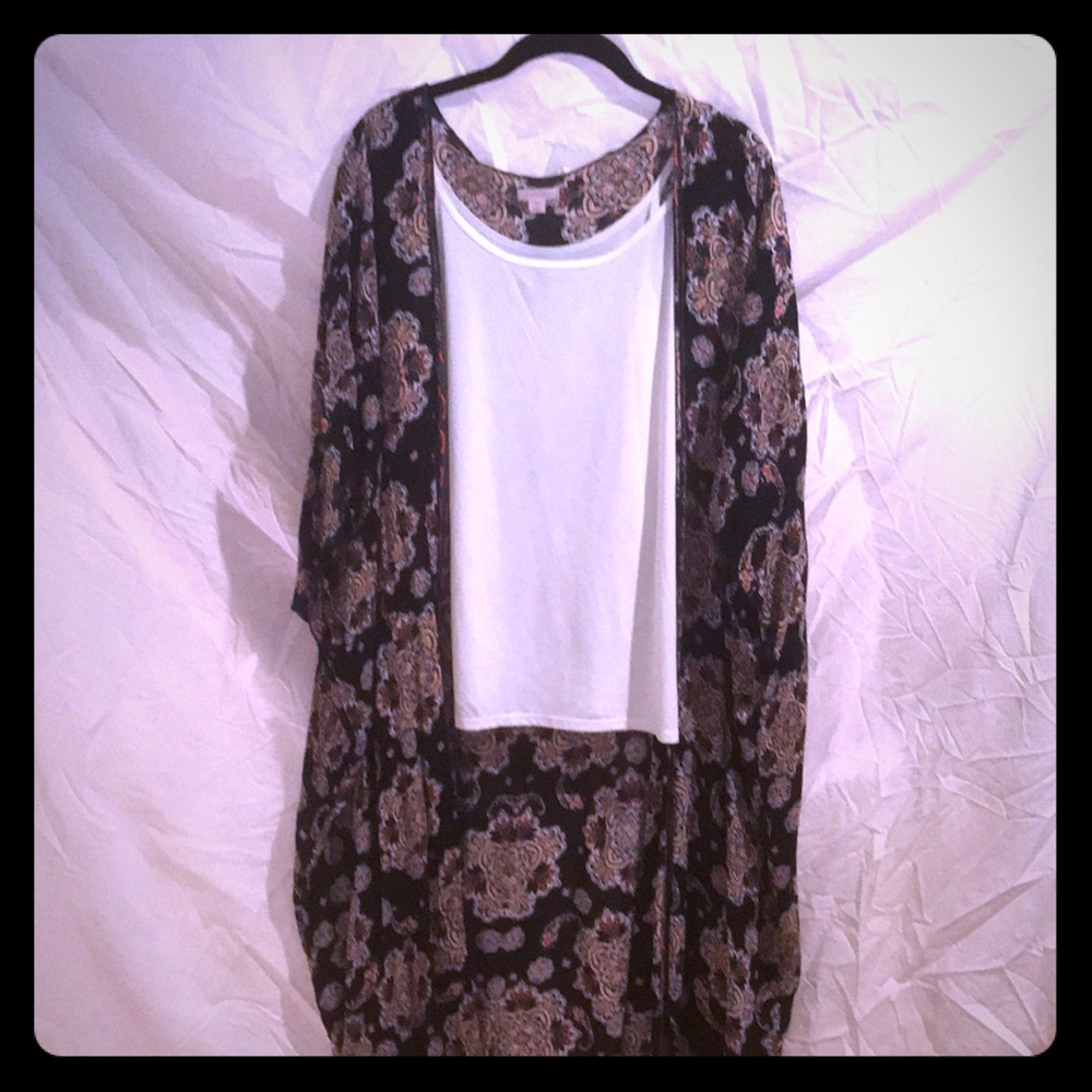 Kimono with Black Multicolored print